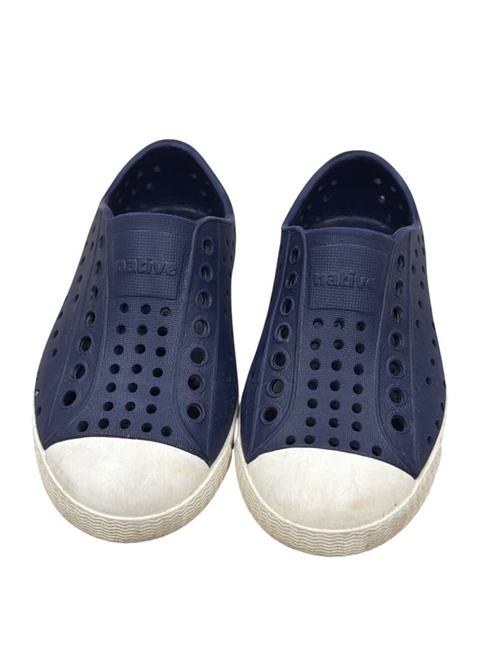 Native Kids Navy Blue Perforated Slip-On Shoes Casual Lightweight Rubber Sole 8